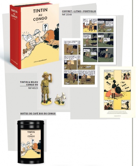 Album Moulinsart Tintin - Coffret Tintin au Congo colorisé